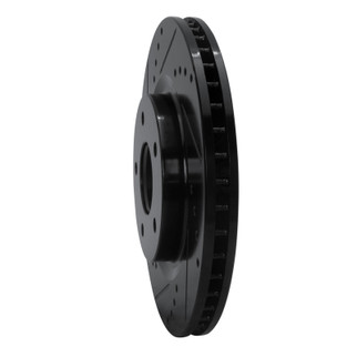 R1 07-15 Nissan Sentra Front Left Drilled & Slotted Black Brake Rotor