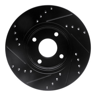 R1 14-23 Ford Fiesta (USA/Canada) Front Right Drilled & Slotted Black Brake Rotor
