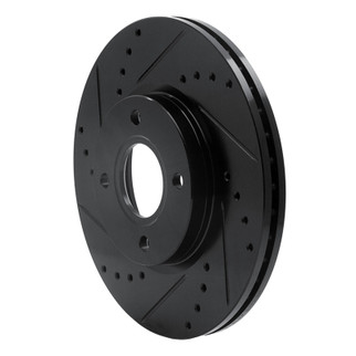 R1 14-23 Ford Fiesta (USA/Canada) Front Left Drilled & Slotted Black Brake Rotor