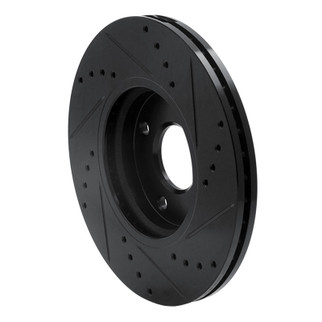 R1 14-23 Ford Fiesta (USA/Canada) Front Left Drilled & Slotted Black Brake Rotor
