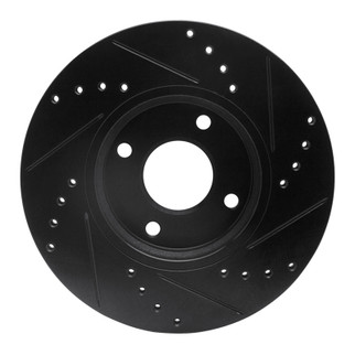 R1 14-23 Ford Fiesta (USA/Canada) Front Left Drilled & Slotted Black Brake Rotor