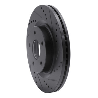R1 07-13 Nissan Altima Front Right Drilled & Slotted Black Brake Rotor