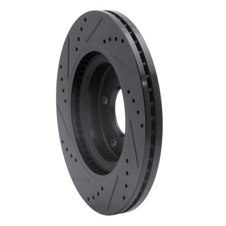 R1 07-13 Nissan Altima Front Right Drilled & Slotted Black Brake Rotor