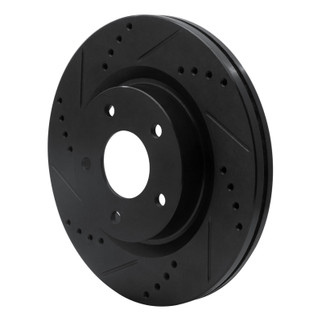 R1 07-13 Nissan Altima Front Left Drilled & Slotted Black Brake Rotor