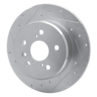 R1 92-03 Lexus ES300 Rear Left Drilled & Slotted Silver Brake Rotor