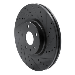 R1 13-20 Ford Fusion Front Right Drilled & Slotted Black Brake Rotor
