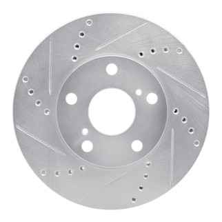 R1 92-06 Lexus ES300 Front Left Drilled & Slotted Silver Brake Rotor