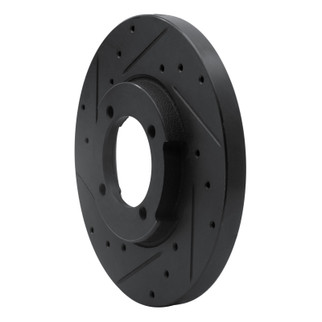 R1 82-84 Mazda B2000 Front Left Drilled & Slotted Black Brake Rotor