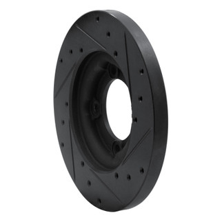 R1 82-84 Mazda B2000 Front Left Drilled & Slotted Black Brake Rotor
