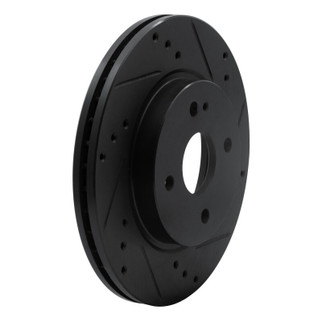 R1 11-15 Mazda 2 (Mexico) Front Right Drilled & Slotted Black Brake Rotor