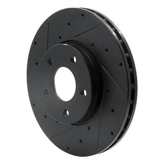 R1 12-18 Ford C-MAX Front Left Drilled & Slotted Black Brake Rotor