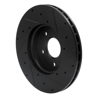 R1 12-18 Ford C-MAX Front Left Drilled & Slotted Black Brake Rotor