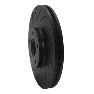 R1 03-05 Nissan Maxima Front Left Drilled & Slotted Black Brake Rotor