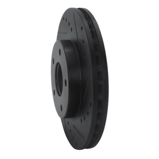 R1 99-01 Infiniti I30 Front Right Drilled & Slotted Black Brake Rotor
