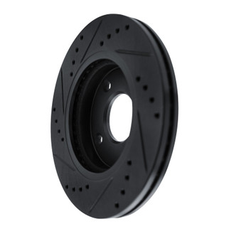 R1 11-19 Ford Fiesta (USA/Canada) Front Right Drilled & Slotted Black Brake Rotor
