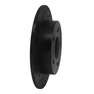 R1 94-98 Nissan 240SX Rear Left Drilled & Slotted Black Brake Rotor