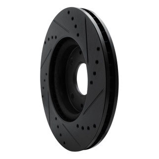 R1 08-11 Ford Focus Front Left Drilled & Slotted Black Brake Rotor