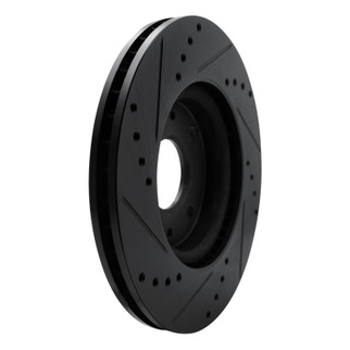 R1 08-11 Ford Focus Front Right Drilled & Slotted Black Brake Rotor