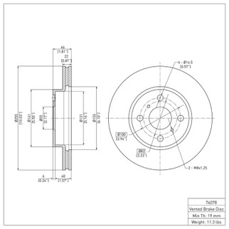 DFC 06-19 Scion IQ Front Brake Rotor