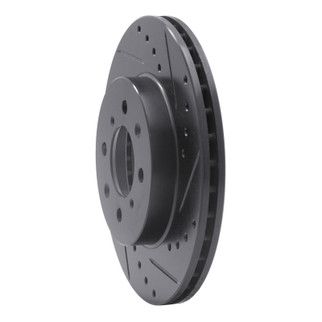 R1 91-94 Nissan Sentra Front Right Drilled & Slotted Black Brake Rotor