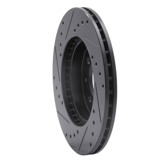R1 91-94 Nissan Sentra Front Right Drilled & Slotted Black Brake Rotor