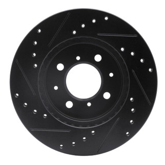 R1 91-94 Nissan Sentra Front Right Drilled & Slotted Black Brake Rotor