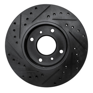 R1 93-06 Infiniti G20 Front Right Drilled & Slotted Black Brake Rotor