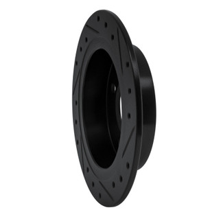 R1 91-06 Nissan NX Rear Left Drilled & Slotted Black Brake Rotor