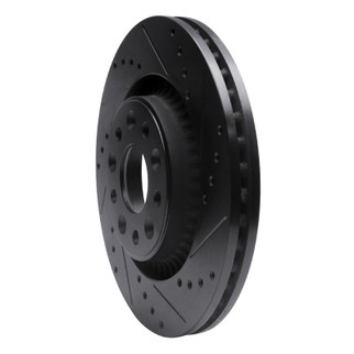 R1 05-09 Ford Freestyle Front Right Drilled & Slotted Black Brake Rotor