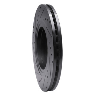 R1 05-09 Ford Freestyle Front Right Drilled & Slotted Black Brake Rotor