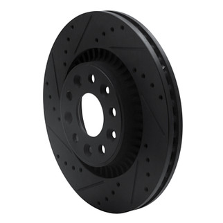 R1 05-09 Ford Freestyle Front Left Drilled & Slotted Black Brake Rotor