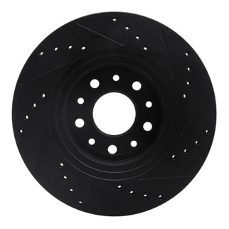 R1 05-09 Ford Freestyle Front Left Drilled & Slotted Black Brake Rotor