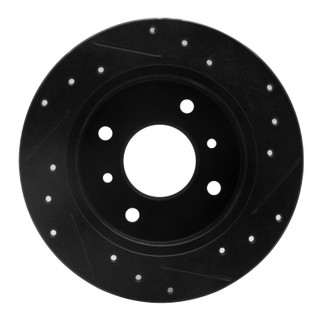 R1 90-06 Infiniti G20 Rear Left Drilled & Slotted Black Brake Rotor