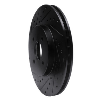 R1 02-04 Ford Focus Front Left Drilled & Slotted Black Brake Rotor