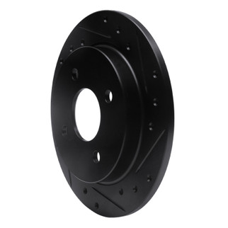 R1 01-19 Ford Fiesta (USA/Canada) Rear Right Drilled & Slotted Black Brake Rotor