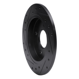 R1 01-19 Ford Fiesta (USA/Canada) Rear Right Drilled & Slotted Black Brake Rotor