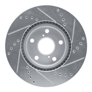 R1 92-10 Lexus IS300 Front Left Drilled & Slotted Silver Brake Rotor
