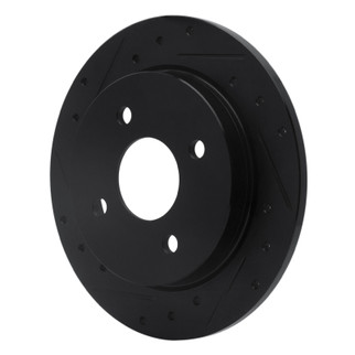R1 01-19 Ford Fiesta (USA/Canada) Rear Left Drilled & Slotted Black Brake Rotor