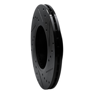 R1 89-99 Infiniti I30 Front Left Drilled & Slotted Black Brake Rotor