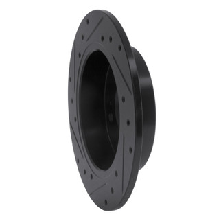 R1 89-98 Nissan 240SX Rear Right Drilled & Slotted Black Brake Rotor