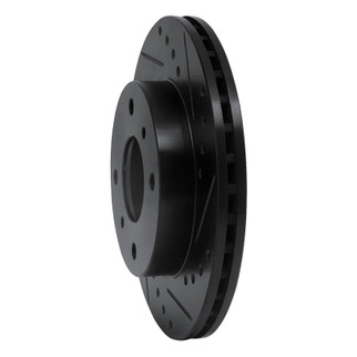 R1 89-13 Infiniti G20 Front Right Drilled & Slotted Black Brake Rotor