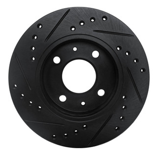 R1 86-17 Nissan Pulsar NX Front Right Drilled & Slotted Black Brake Rotor