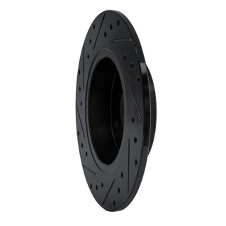 R1 84-85 Nissan 300ZX Rear Right Drilled & Slotted Black Brake Rotor