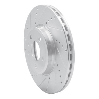 R1 08-25 Audi A4 Quattro Front Left Drilled & Slotted Silver Brake Rotor