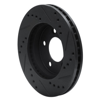 R1 70-93 Ford Taurus SHO Front Left Drilled & Slotted Black Brake Rotor