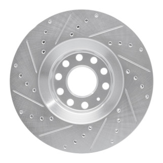 R1 98-09 Audi A4 (USA/Canada) Front Right Drilled & Slotted Silver Brake Rotor