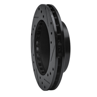 R1 81-94 Ford Escort Front Left Drilled & Slotted Black Brake Rotor