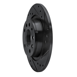 R1 06-10 Pontiac Solstice Rear Right Drilled & Slotted Black Brake Rotor