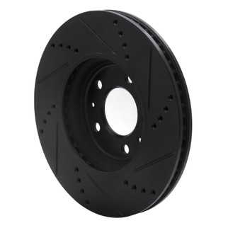 R1 06-10 Pontiac Solstice Front Left Drilled & Slotted Black Brake Rotor