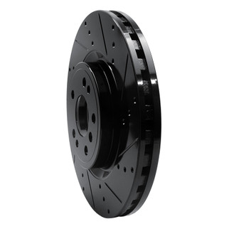 R1 12-18 Mercedes-Benz ML350 Front Right Drilled & Slotted Black Brake Rotor